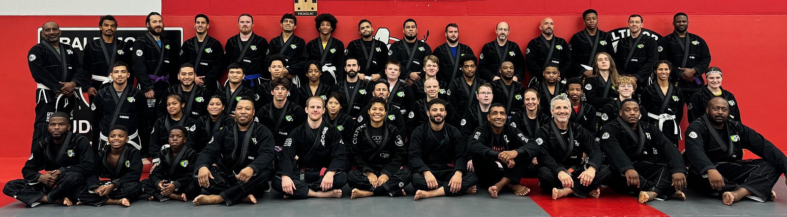 GFTeam Maryland students and instructors at a belt promotion at Baltimore Martial Arts Academy